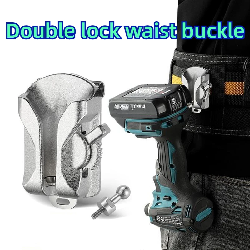 Aluminium Legierung Tragbare Doppel Lock Taille Schnalle Power Werkzeuge Professionelle Schnell Hängen Haken Holz Zimmerei Werkzeuge Zubehör