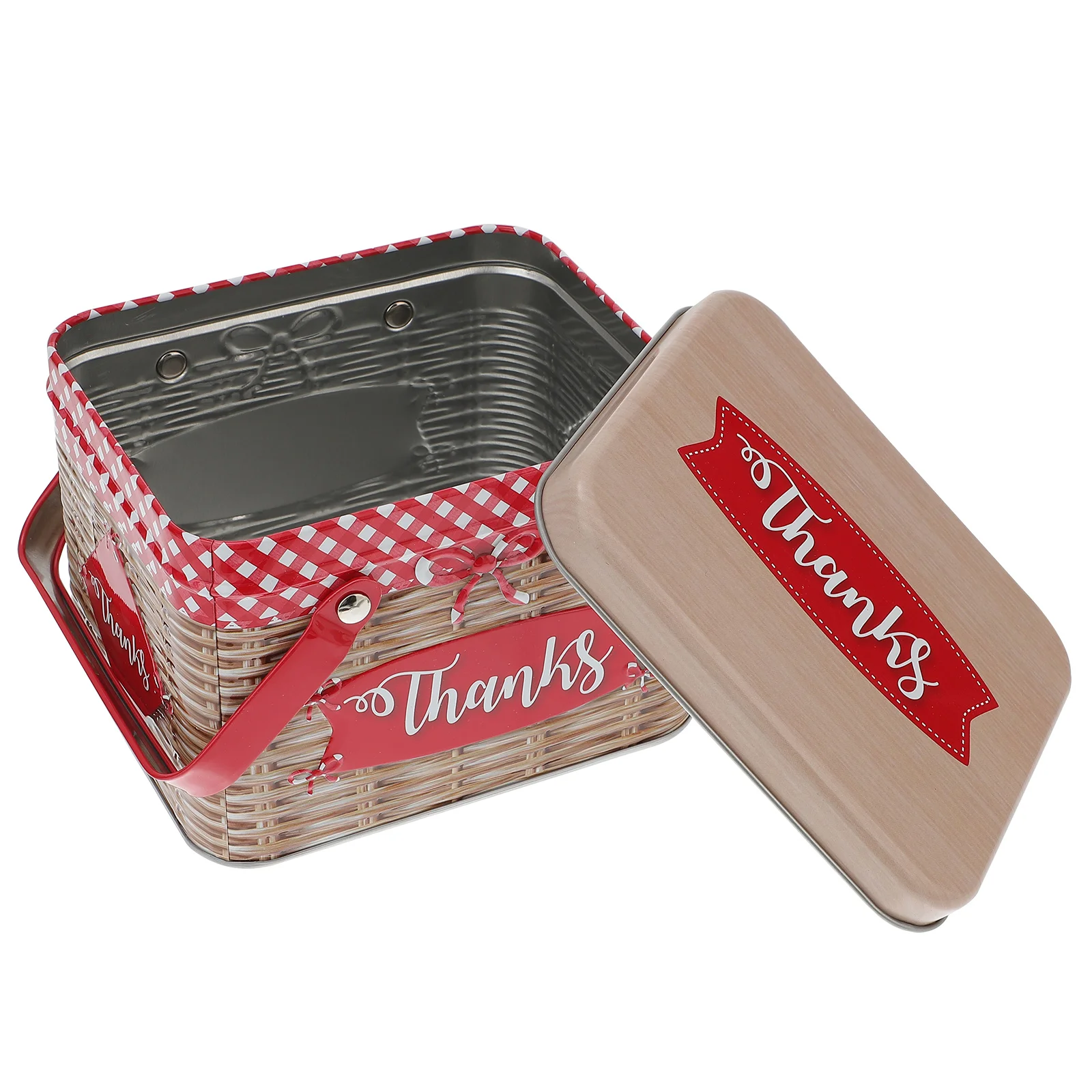 

1pc Tinplate Candy Box Cookie Storage Box Handheld Snack Box Baking Candy Box