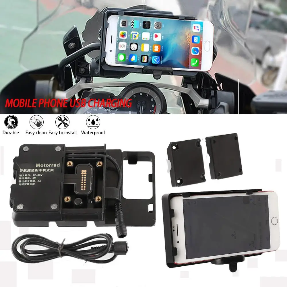 For BMW R1250GS ADV R1200GS F850GS F750GS F700GS F800GS Wireless Charger USB Navigation Mobile Phone Holder F900XR F900R S1000XR one key start protective cover for bmw r1250gs r1200gs f850gs f750gs adventure f900r r1250rt r1200rt switch protective cover