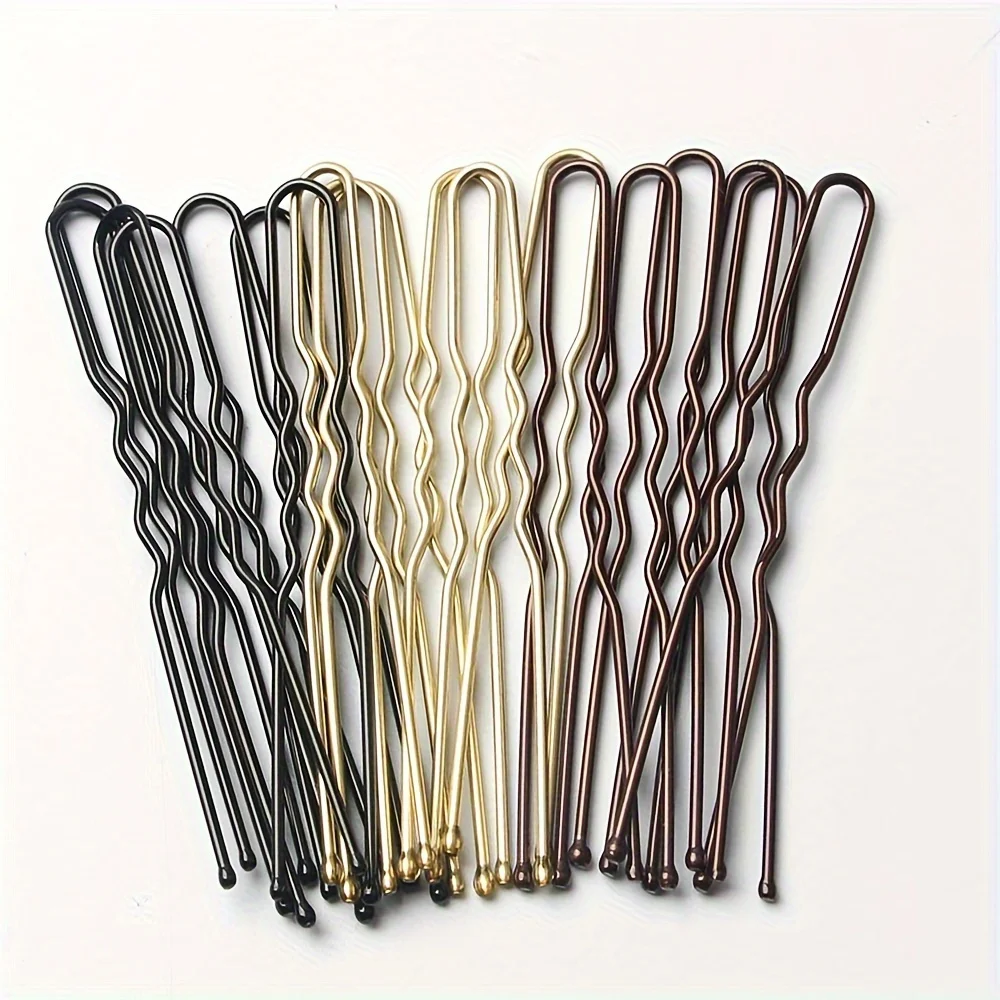 50pcs Coiled U-shaped Clips Bangs Clips Metal Hair Clips Bobby Pin Side Clips Hair Accessories for Women – Detail 2