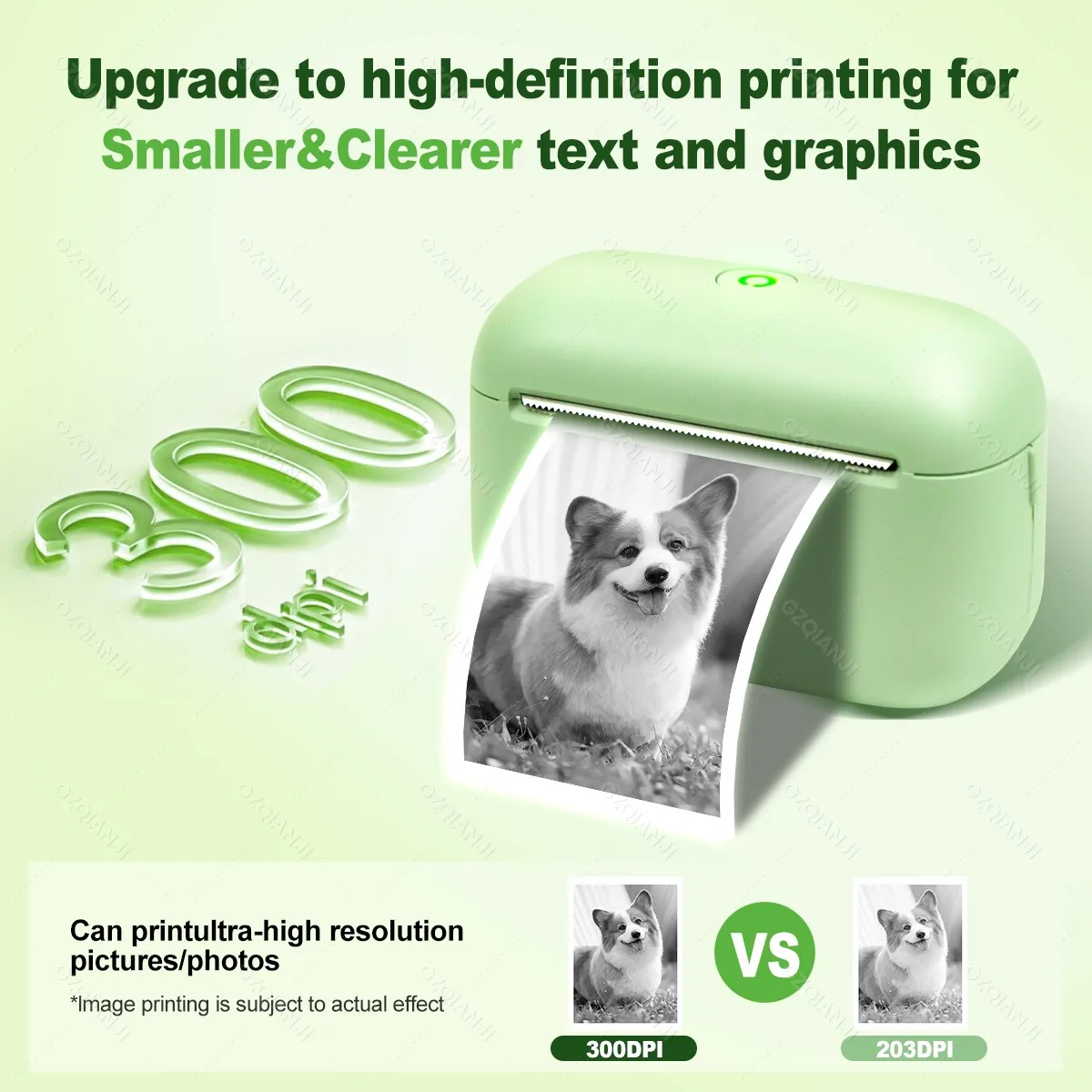 304DPI Pocket Thermal Printer Bluetooth Mini Portable Photo Printer Wireless iOS Android Printing & 57mm White Color Paper Rolls