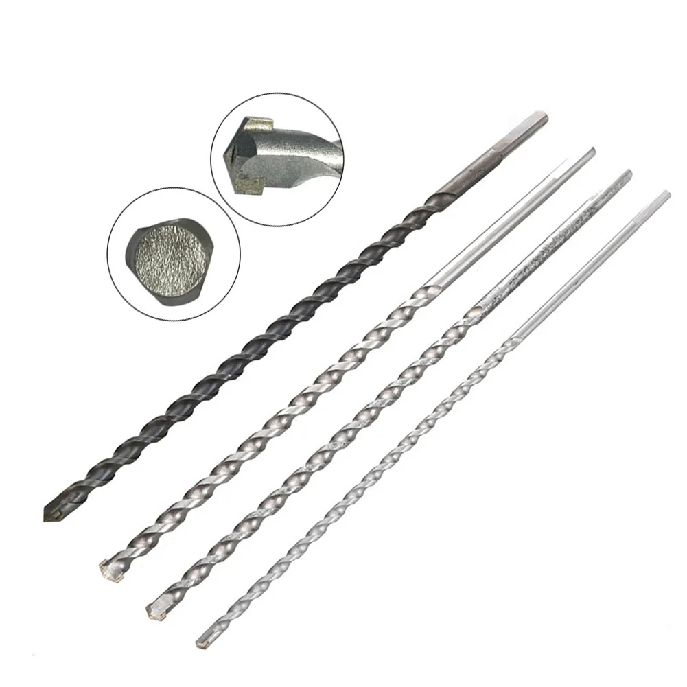 Impact Drill Bit 6/8/10/12mm Alloy Silver For Masonry Light Concrete