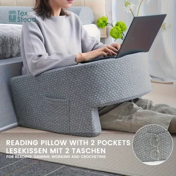 Reading Pillow for Gaming, Extra Large Arm Rest Pillow for Adult, Memory Foam Bed Rest Pillow for Reading, Working,with Rem,1 PC 1