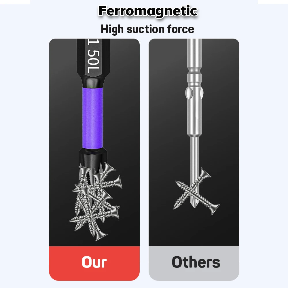 Anti-shock Strong Magnetic Screwdriver Bits D1 High Hardness Batch Head Non-slip Impact Driver Bit Sets Power Drilling Tools Precision Screwdriver Set