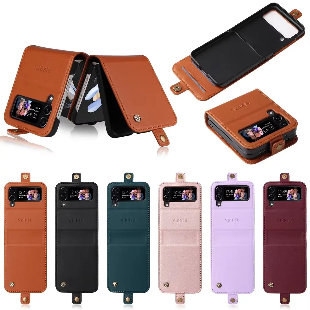 Custodia Antiurto Per Samsung Galaxy Z Flip 4 Z Flip 3/Z Fold 4/ Z Fold 3 Custodia Flip Cover Protettiva In Pelle Simulata