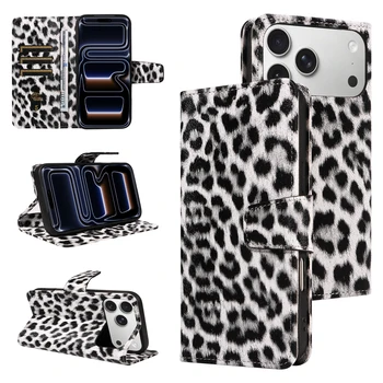 Leopard Print Leather Phone Case for IPhone 17 16 15 14 13 12 11 Pro Max Plus Mini 7 8 Plus Shockproof & Scratch-Resistant Cover 1