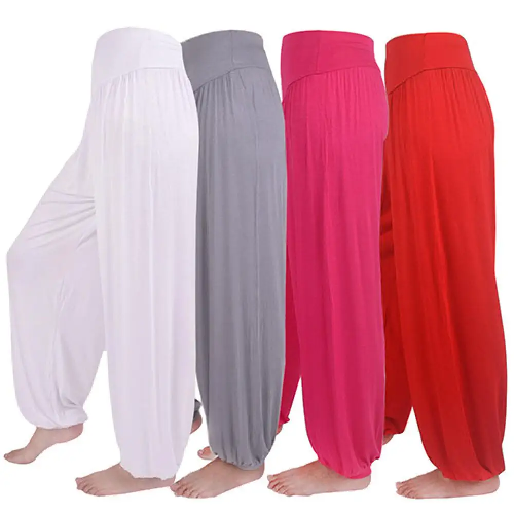 Casual Baggy Pants Modal Women Harem Pants Comfy Yoga Loose Belly Dance Dance Wide Leg Trousers Gypsy