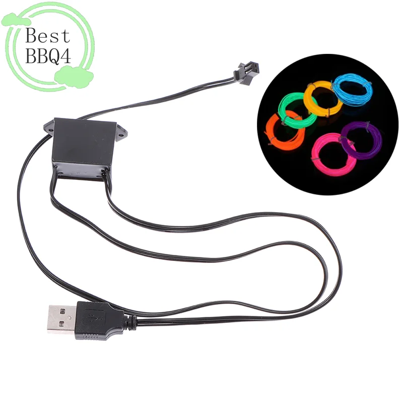 (BBQ4)5V USB 어댑터 드라이버 1-5M El Wire 전기 발광 조명 컨트롤러 인버터