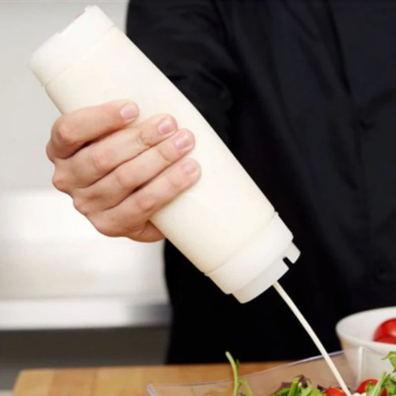 Sauce Dispenser Big Capacity Plastic Squeeze Bottles Double Head Kitchen Tools Tomato Catchup