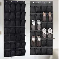 24pocket Hanging shoe rack organizer Over the Door Shoe Organizer Large Breathable Mesh Pockets slippers organizer shoe storage 1
