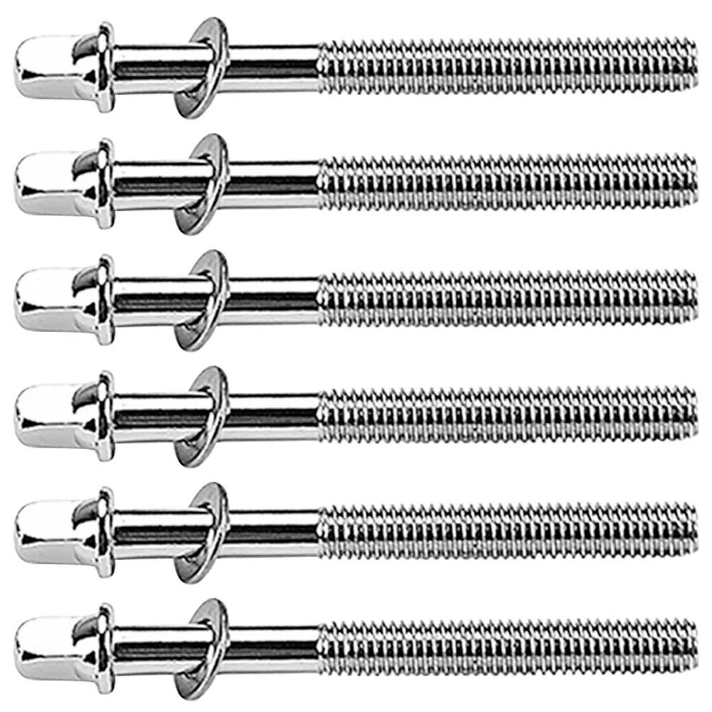 

6 Pcs Rollers Drum Screws Snare Hardware Metal Tight Tension Rods Lug