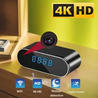 Новая 4K HD мини-часы Wi-Fi камера с инфракрасным ночным видением, обнаружением движения, удаленным просмотром, домашней беспроводной камерой
