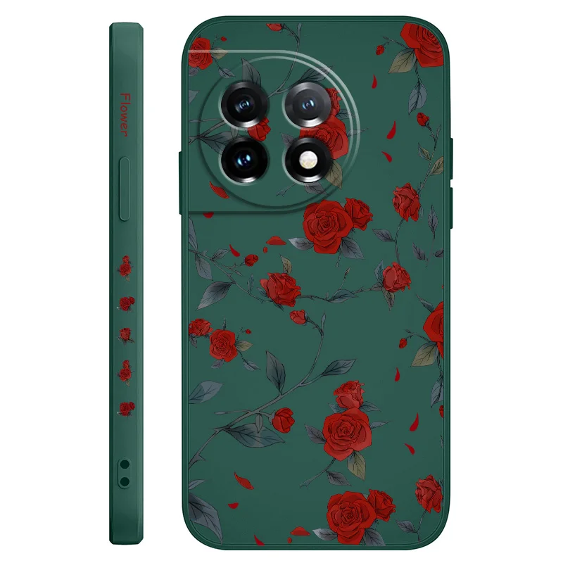 Flowering Rose Liquid Silicone Phone Case Cover