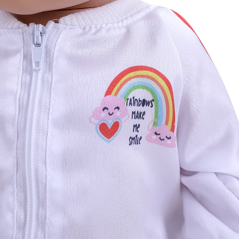 Doll 43 cm Baby Born Clothes Sports Rainbow Hoodies Trousers Dolls Accessories Outfits Fashion 13inch Reborn Doll Costume Gift doll clothes