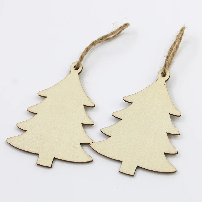 (10 Pcs/pack)7*5.5cm Christmas Tree Piece DIY Model Painted Card Christmas Decoration Creative Home Pendant Wishing Board