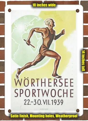 

Металлический знак 1939 Worthersee Sports Week - 10x14 дюймов