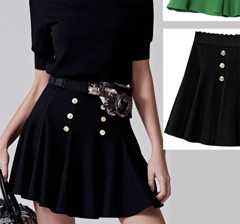 

Korean Style Golf Women's Threaded Knitted Set, Half Body Short Skirt, Fashionable Casual Sports Skirt