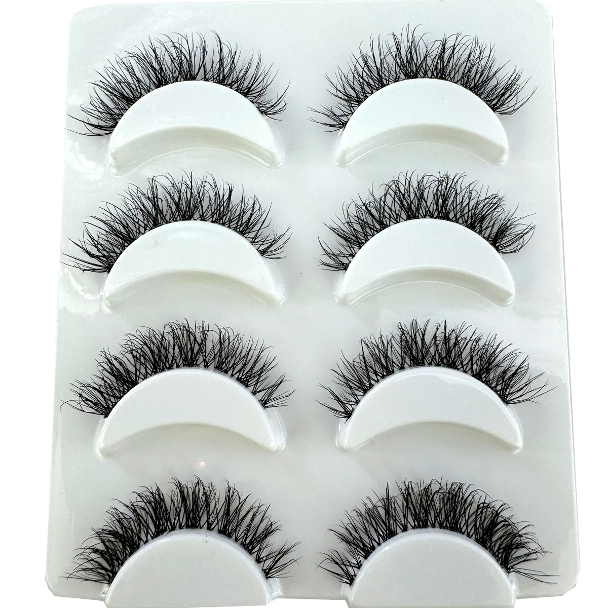 Neue 4 Paar natürliche, flauschige 3D-Volumen-Wimpern mit transparentem Band – weiche, leichte und wiederverwendbare Wimpernverlängerung – Detail 15