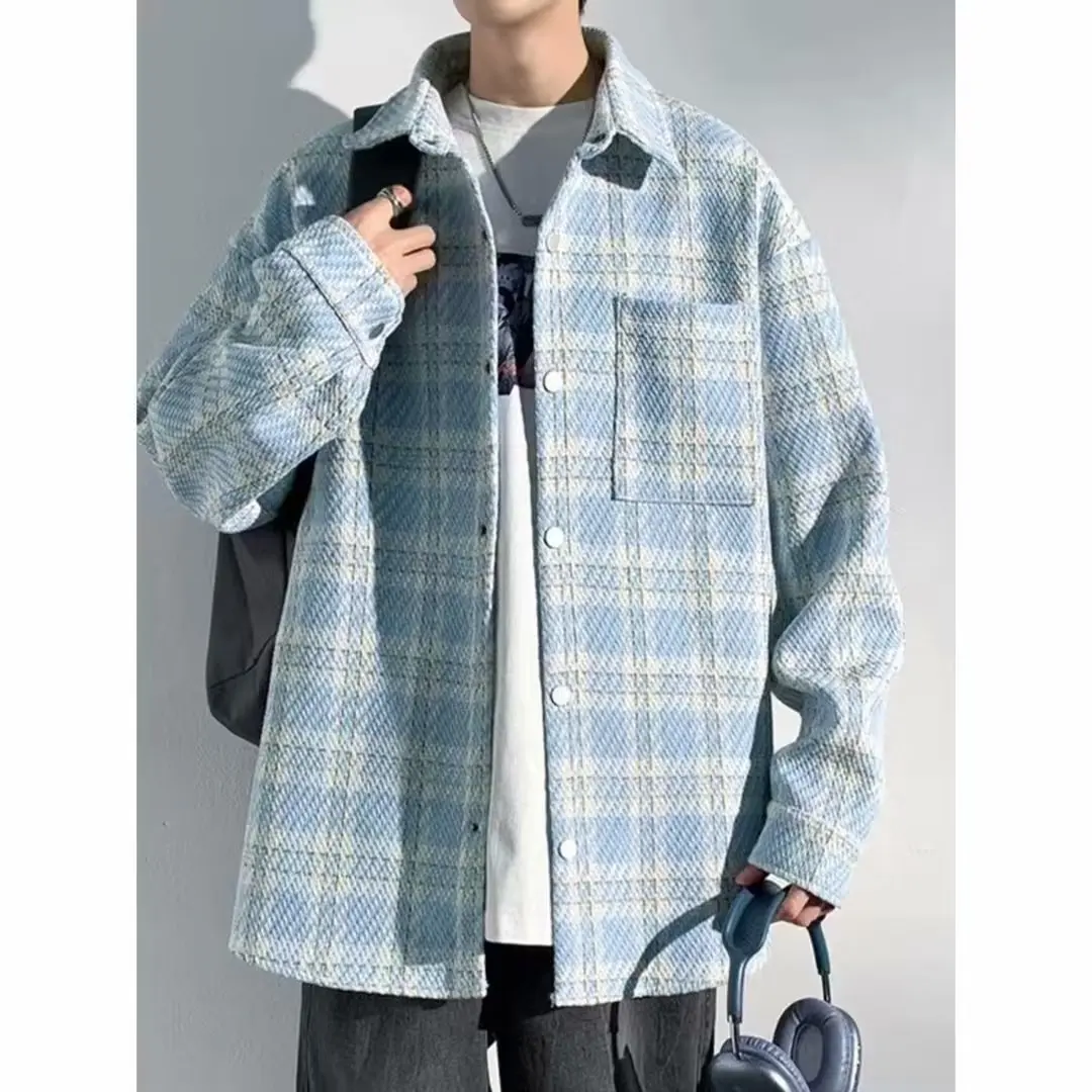 

Japanese Style Vintage 2023 Spring Autumn Jacket Casual Loose Shirt Man Sleeve Lapel Blouse Male Solid Top Streetwear Clothes