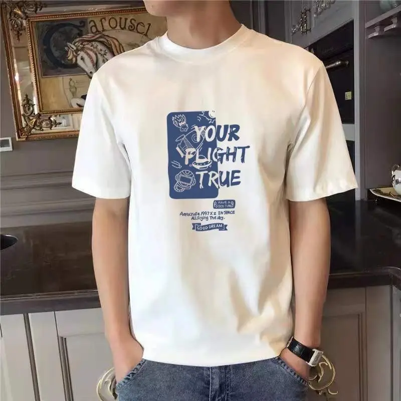thumbnail image 1 of Camisetas con estampado de alfabeto para hombre, camisetas de gran tamaño para hombre, camisetas gráficas blancas, ropa barata y de alta calidad, nuevas en moda, 1 of 5
