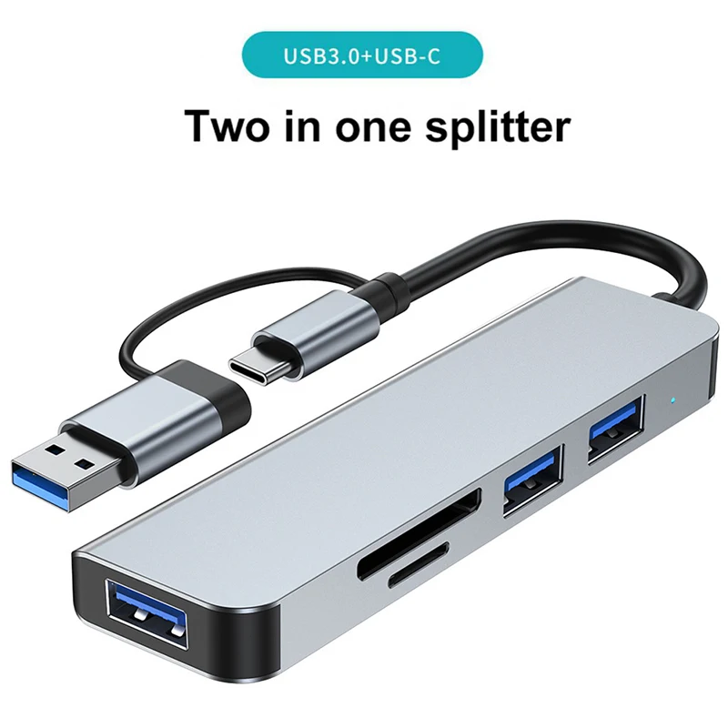 USB C Hub To HDM-Compatible 7 Ports 2-in-1 USB 3.0 HUB Type-c Adapter High  Speed Transmission Multi-port USB Splitter Expander - AliExpress