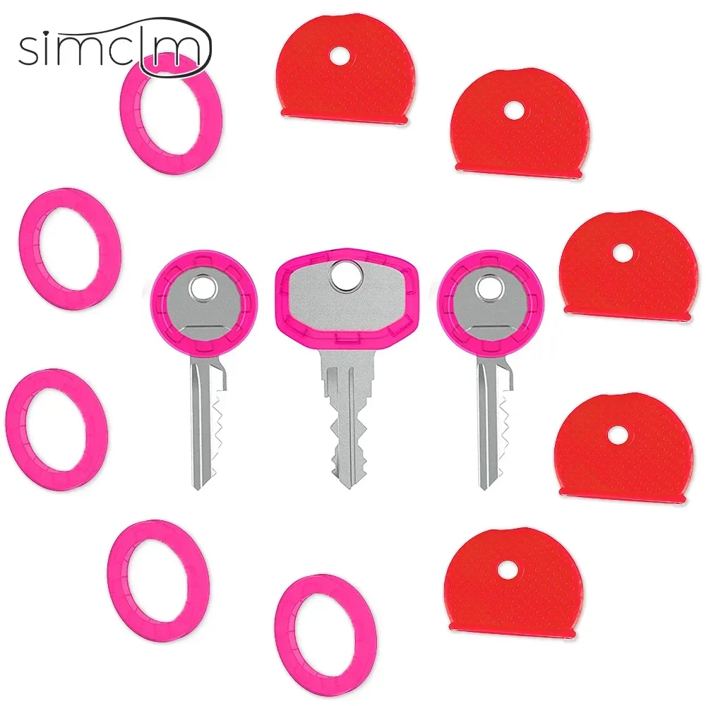 Vibrant Pink Rubber Key Covers - Soft Key Cap Toppers & Colorful Keyring Accessories