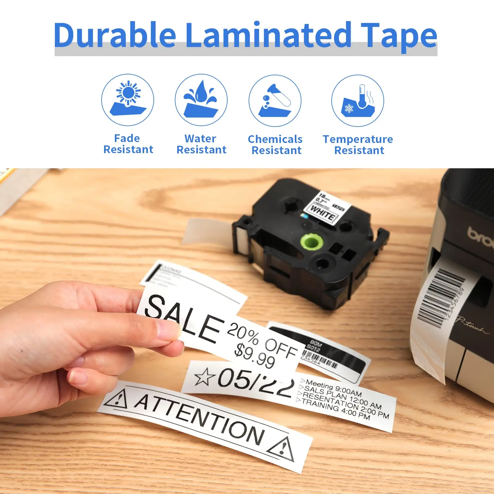 Fita Laminada 24 mm Compatível para o Irmão P-toque Fita da Etiqueta para o Irmão Pte550w Ptd600 Ptp710bt Fita da Impressora da Etiqueta Tze251 - Imagem 5