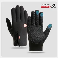 Unisex Waterproof Thermal Cycling Gloves with Touchscreen Capability - L (Upgrade Black)