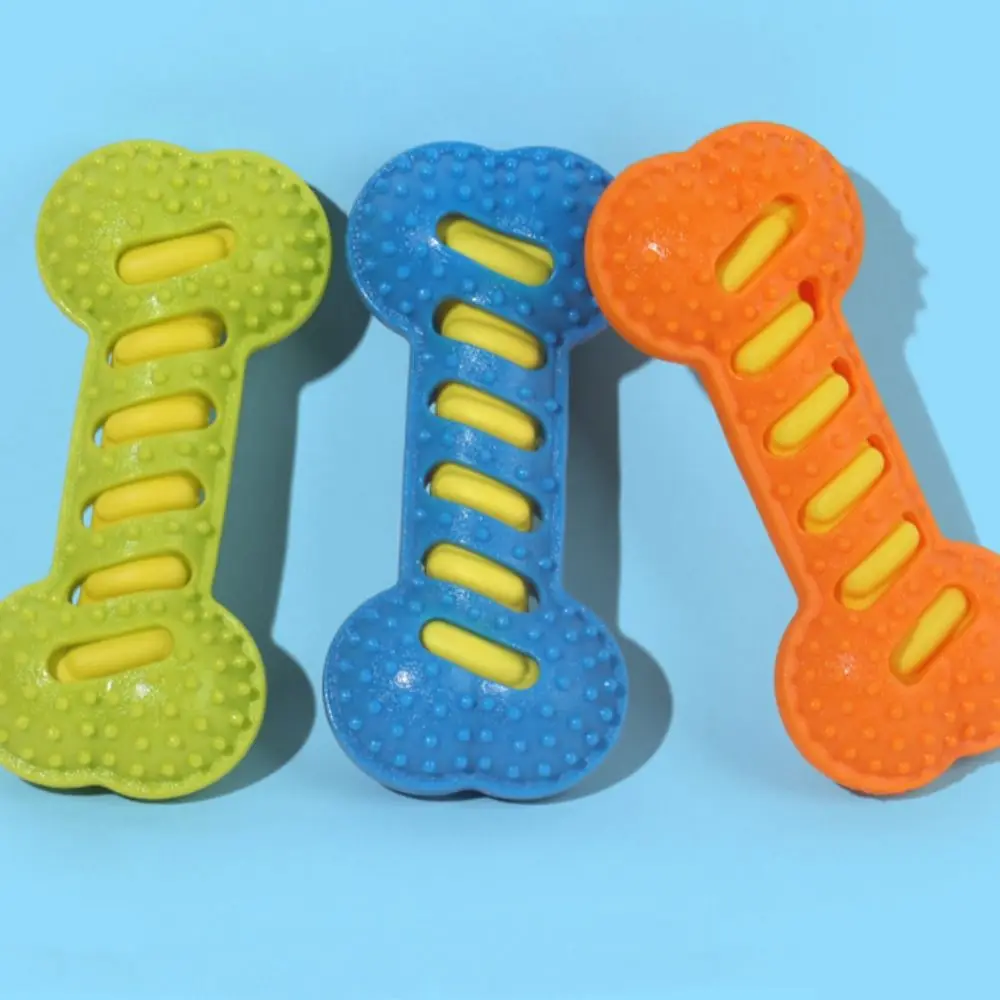 Training Puppy Bite-resistant Dog Chew Sounding Bone Shape Teeth Cleaning Durable Dog Toothbrush Teeth Cleaning