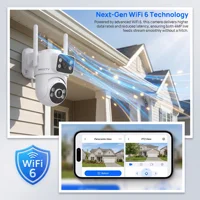 Caméra de surveillance WiFi ARCCTV à double objectif 4K 8MP, HD, conversation bidirectionnelle, suivi automatique, caméra de sécurité extérieure, vision nocturne couleur 3