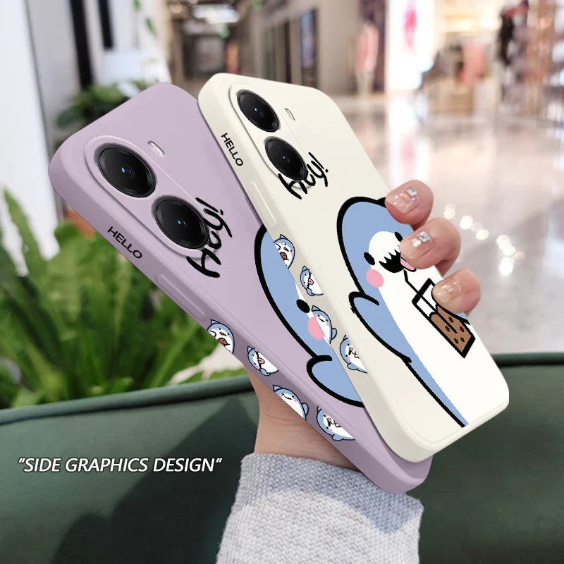 Adorable Shark Design Silicone Phone Case - Soft Protective Cover