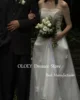 OLOEY 2025 New Ivory Wedding Dress Korea Photoshoot Off Shoulder Tulle Bridal Gown 3d Flowers Custom Made Plus Size Floor Length 2