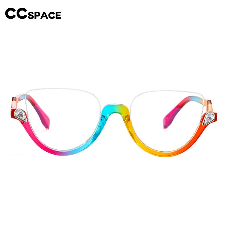 45159 Semi-Rimless Cat Eye Anti Blue Women Glasses Frame Crystal Diamonds EyeGlasses Frames Fashion Lady Eyewear Anti Blue Light Glasses Eyeglasses Frames Eyewear Frames Women Glasses Fashion Eyeglasses