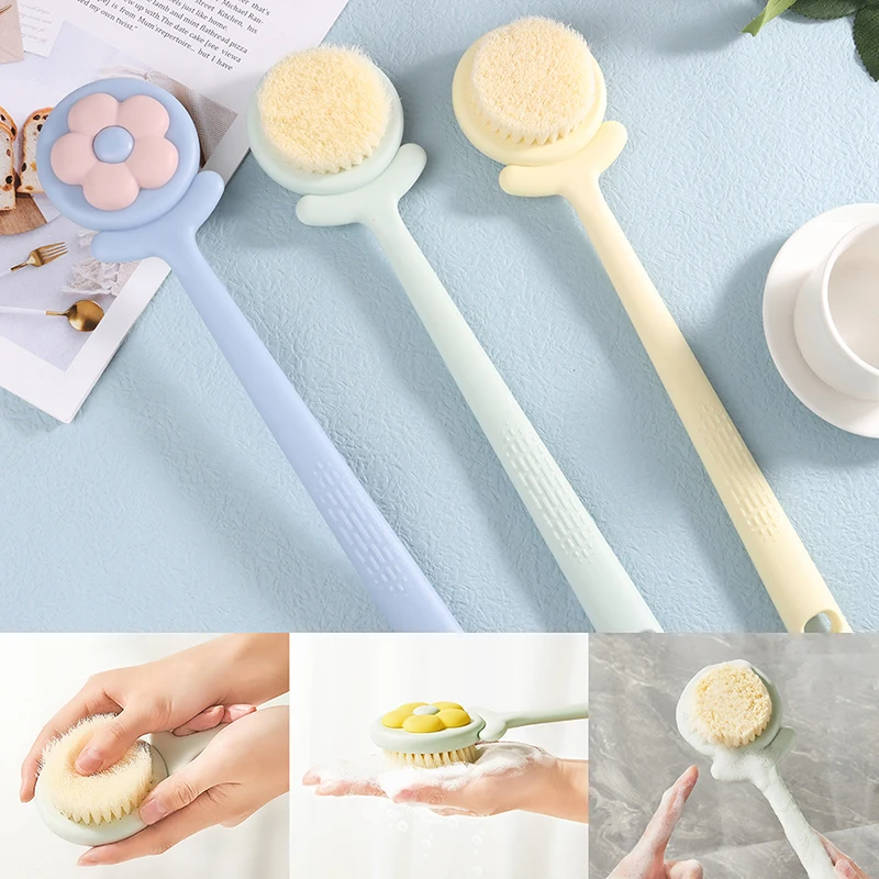 

Bath Brush Long Handle Soft Hair Bath Brush Back Ball Brush Bathroom Body Brushes Mud Scrub Back Brush Massage Brush