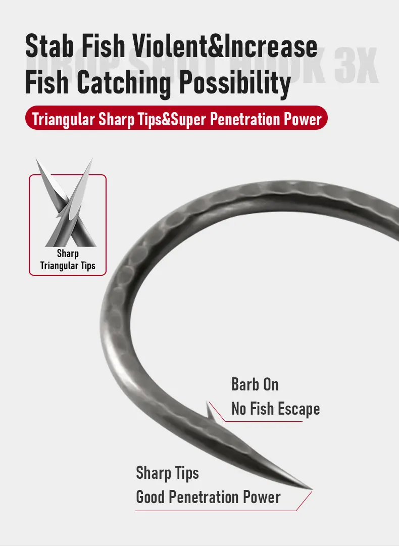YOOFISH 5 Stück Angeln gewichtete Wurmhaken gewichtet 1 # 1/0 # 2/0 # 3/0 # Kopfhaken Bass Worm Baitholder Haken für weiche Kunststoffköder – Detail 3