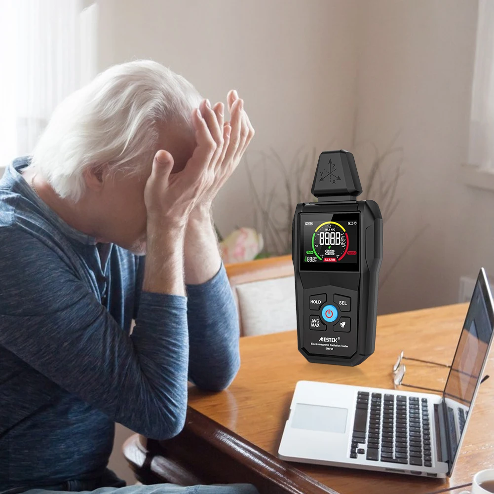 전자기 방사선 감지기 다기능 가정용 온도 습도 테스터 실내 실외용 휴대용 EMF 측정기