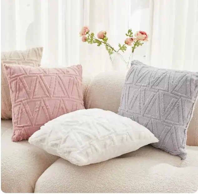

Sofa pillow cover, living room bedside cushion cover, cream style pillow cover