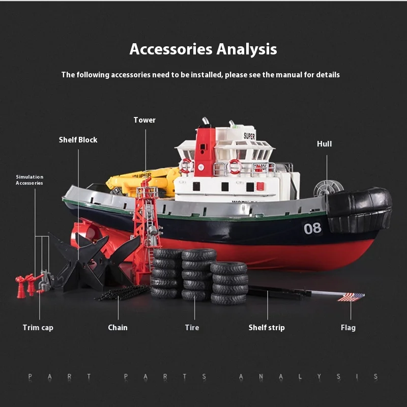 Henglong Simulation American Sprinkler Fire Ship Crash Resistant Electric Remote Control Model Children'S Summer Toy Xmas Gift 4