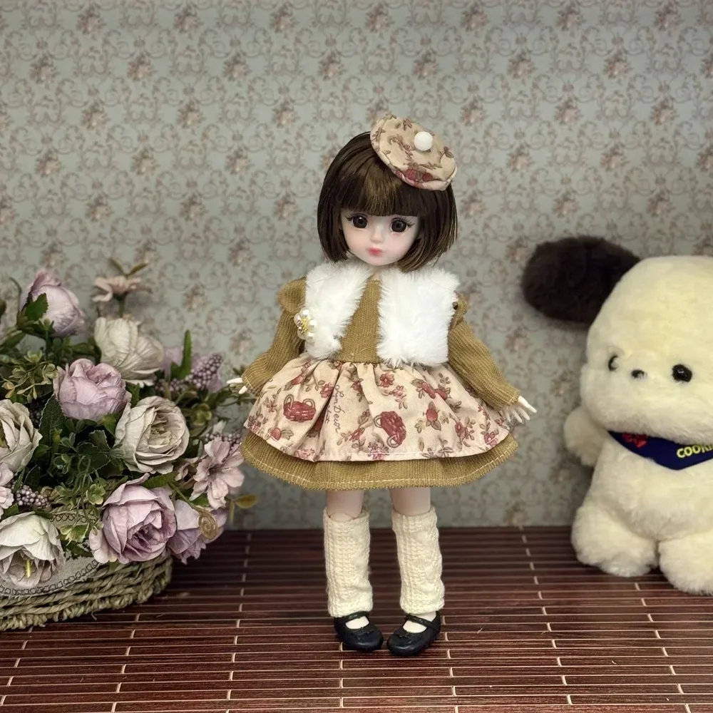 Colorful Dress-Up Doll with Removable Joints and 3D Eyes - 30cm