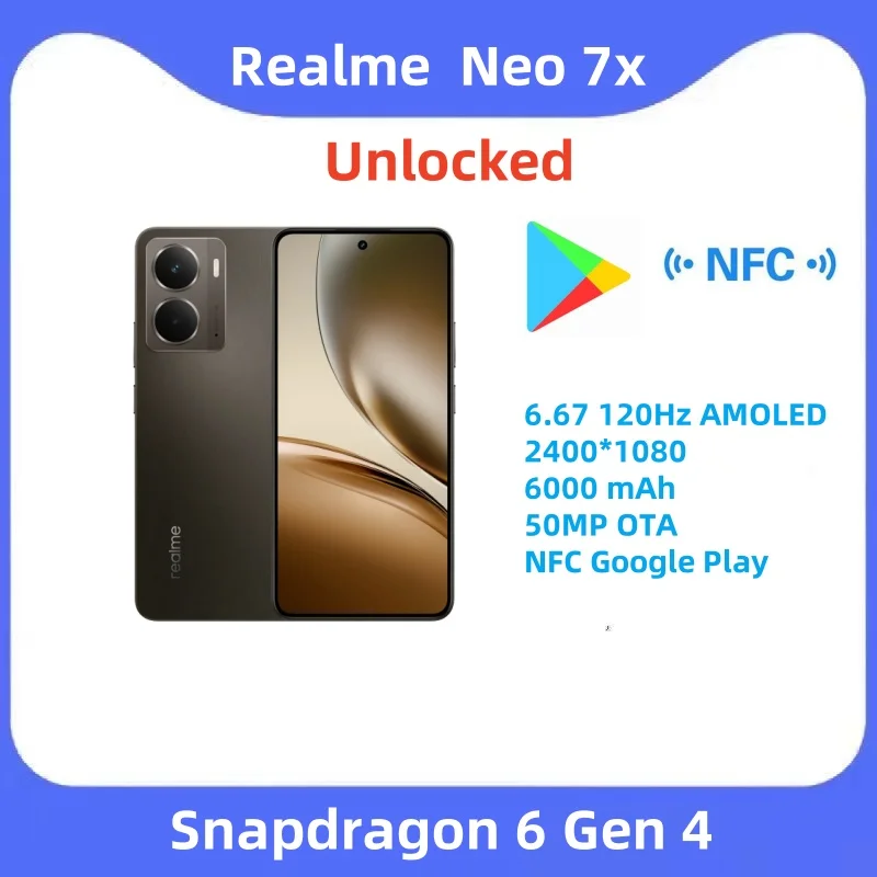 Original Realme Neo 7x Unlocked Sim Network Snapdragon 6 Gen 4