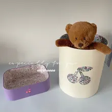 

Baby Toy Storage Box Cute Cherry Large Size Newborn Stuff Desktop Organizing Boxes Handmade Design New Debris Storage Bucket