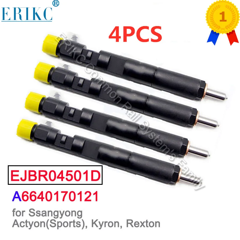 

4PCS CRDI EJBR04501D 6640170121 A6640170121 4501D Common Rail Diesel Fuel Injector for Delphi SSangYong Actyon Kyron Rexton