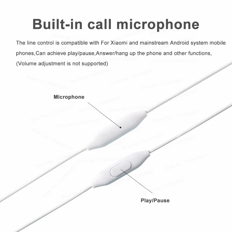 For Xiaomi Piston 3 / 4 Earphone Wired 3.5MM In-ear Sport Headphone Type-C with Mic Headset for Redmi Samsung Google Poco Phone 3
