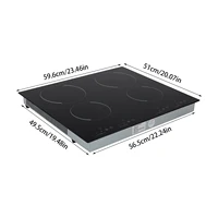 Table de cuisson électrique en céramique 4 feux encastrable infrarouge avec commande tactile en verre microcristallin 6000W pour cuisine domestique 3