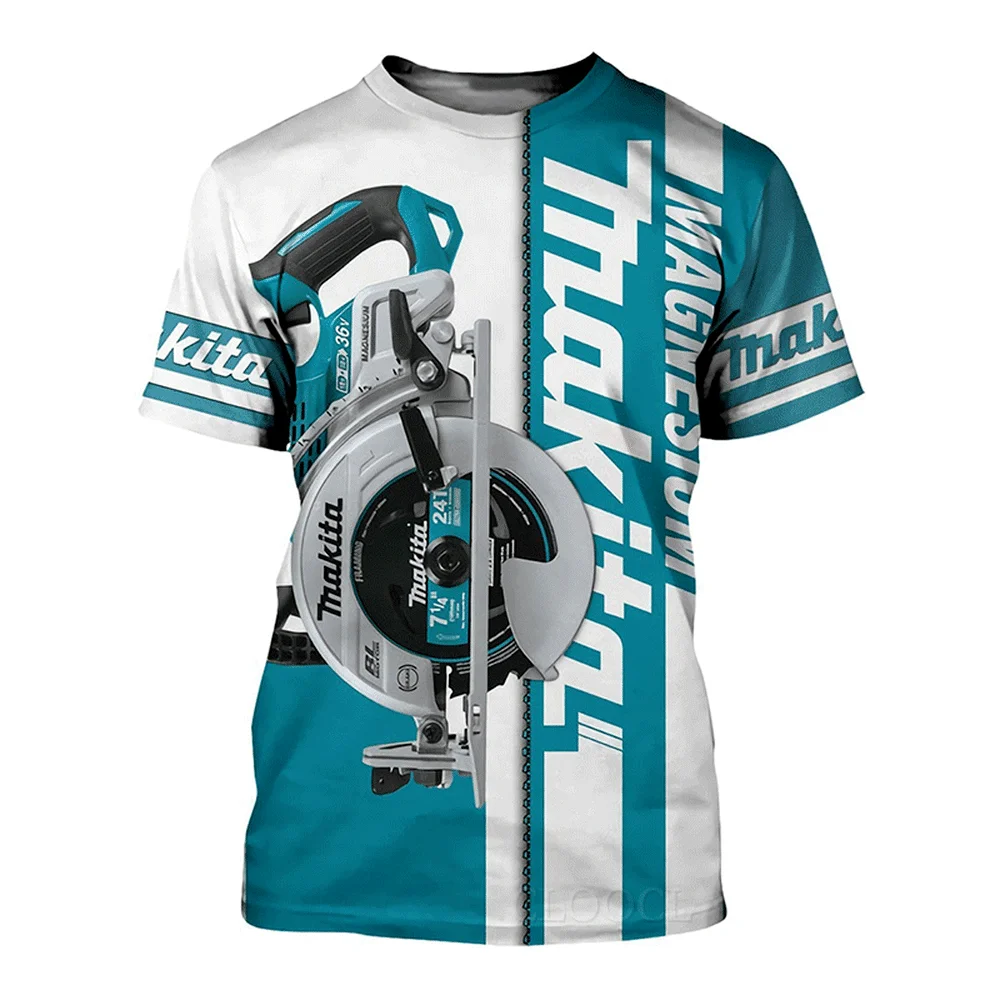

Makita Tools-футболка с 3d принтом, Мужская облегающая футболка с круглым вырезом и коротким рукавом, инструменты, Повседневная унисекс модель 6xl, горячая распродажа