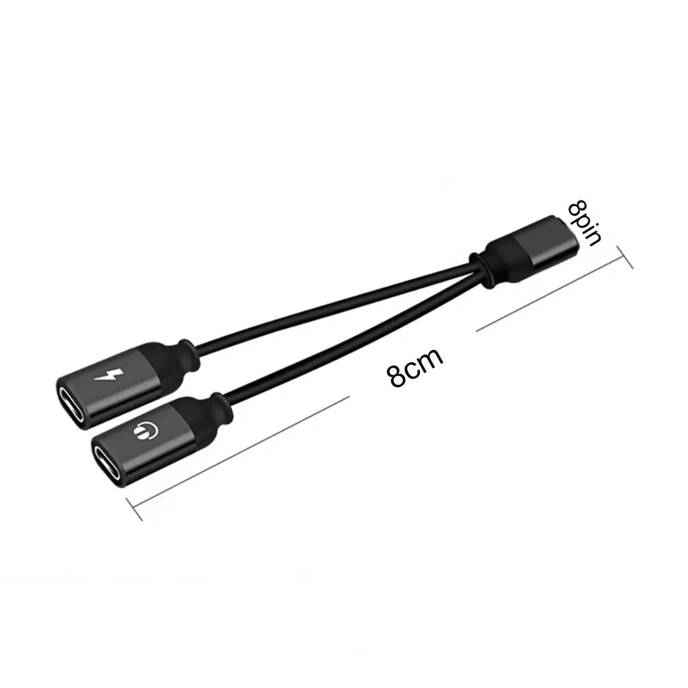Aluminum Alloy Headphone Jack Fast Charging Port Cable for iPhone 2-in-1 Splitter Dual Converter