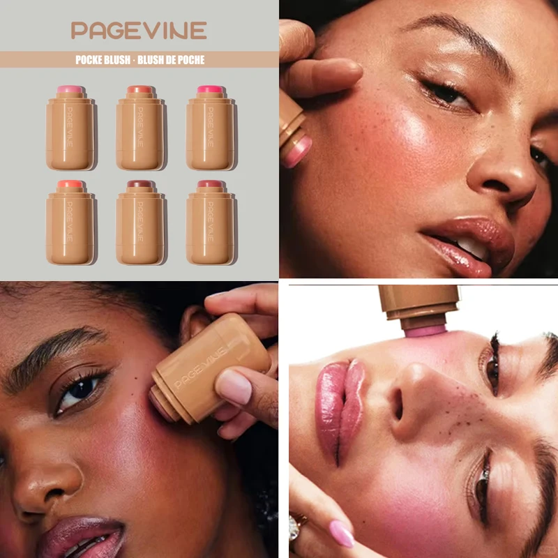 New Blush Stick Cream PAGE VINE Pocket Lip Cheek Pocket Rouge Highlights Brighten Natural Hydrating Korea Pink Cosmetics powder blusher blush stick blush powder blush plate facial blusher monochrome blush blush cream cream blusher rose blush