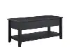 Lift Top Coffee Table with Storage Shelf, Black wood finish 4