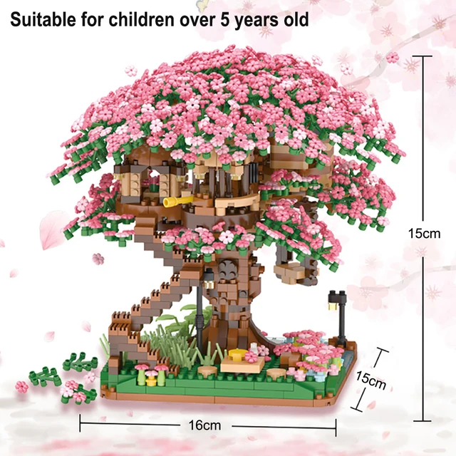 Cherry Blossom Sakura Tree House Blocks 2