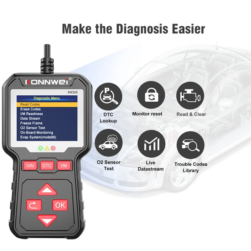 KONNWEI KW320 OBD2 Auto Car Scanners Professional Car Code Reader